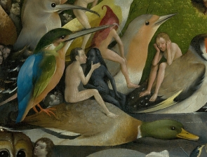 Jérôme Bosch, Le Jardin des Délices, 1503-1504, huile sur panneau, 2,20 x 3,9 m,  Musée du Prado, Madrid